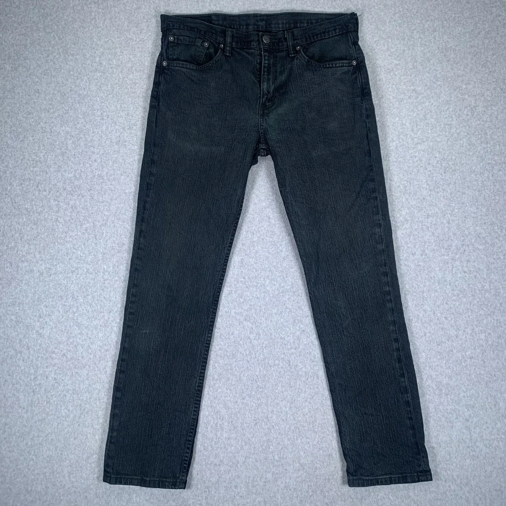Levi's 511 Slim Fit Jeans Mens 34x30 Black Stretch Denim